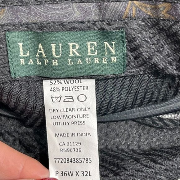 Lauren Ralph Lauren Mens Dress Pants Trousers Size 36x32 Wool Blend - Picture 8 of 14